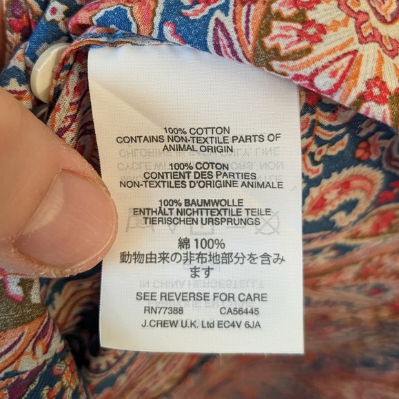 J. Crew x Liberty London Club Collar Felix Isabella Paisley Button Up Shirt - Picture 7 of 8